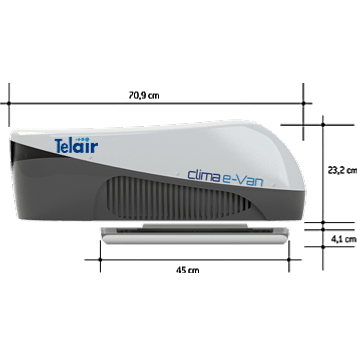 Climatiseur Telair E-Van 7400h Avec Pompe À Chaleur Fourgon blanc