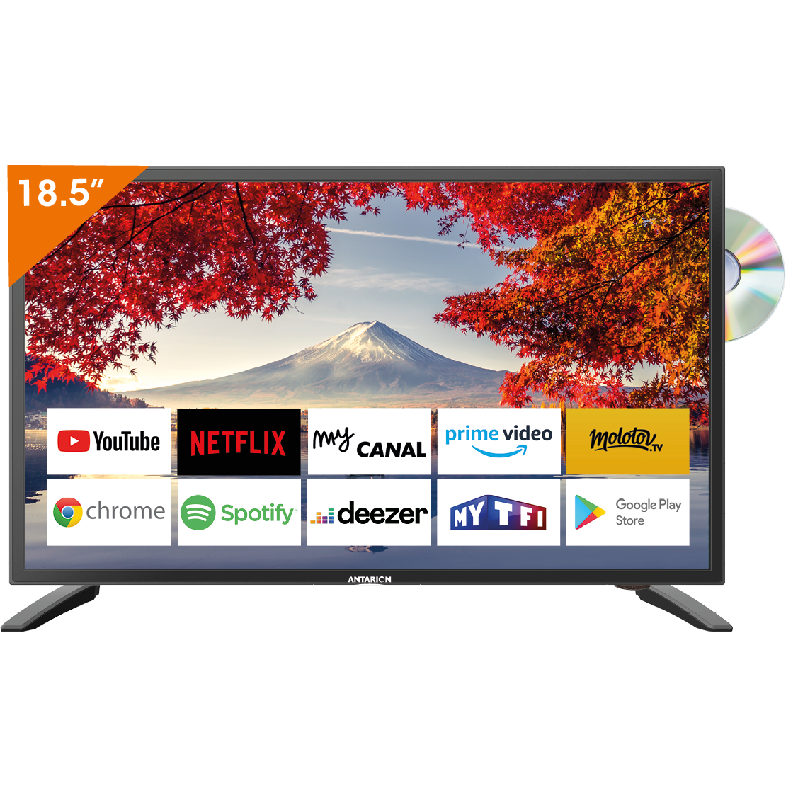 TV Connectée Bluetooth 19'  DVD (48cm) android - Antarion Camping Car